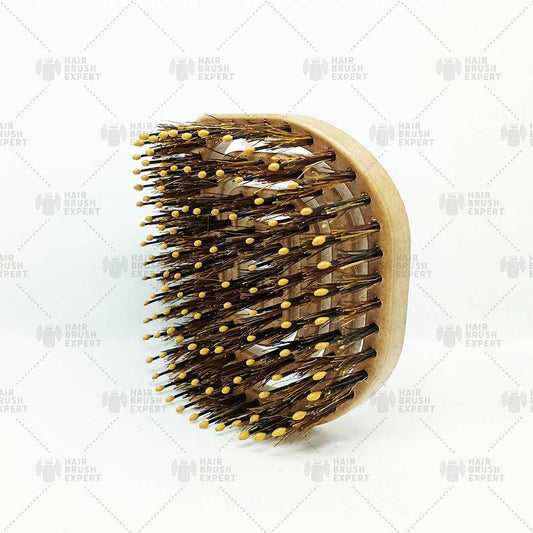 Yao Portable Boar Bristle Hair Brush Wooden Texture (Easy to Carry / Shiny Hair)