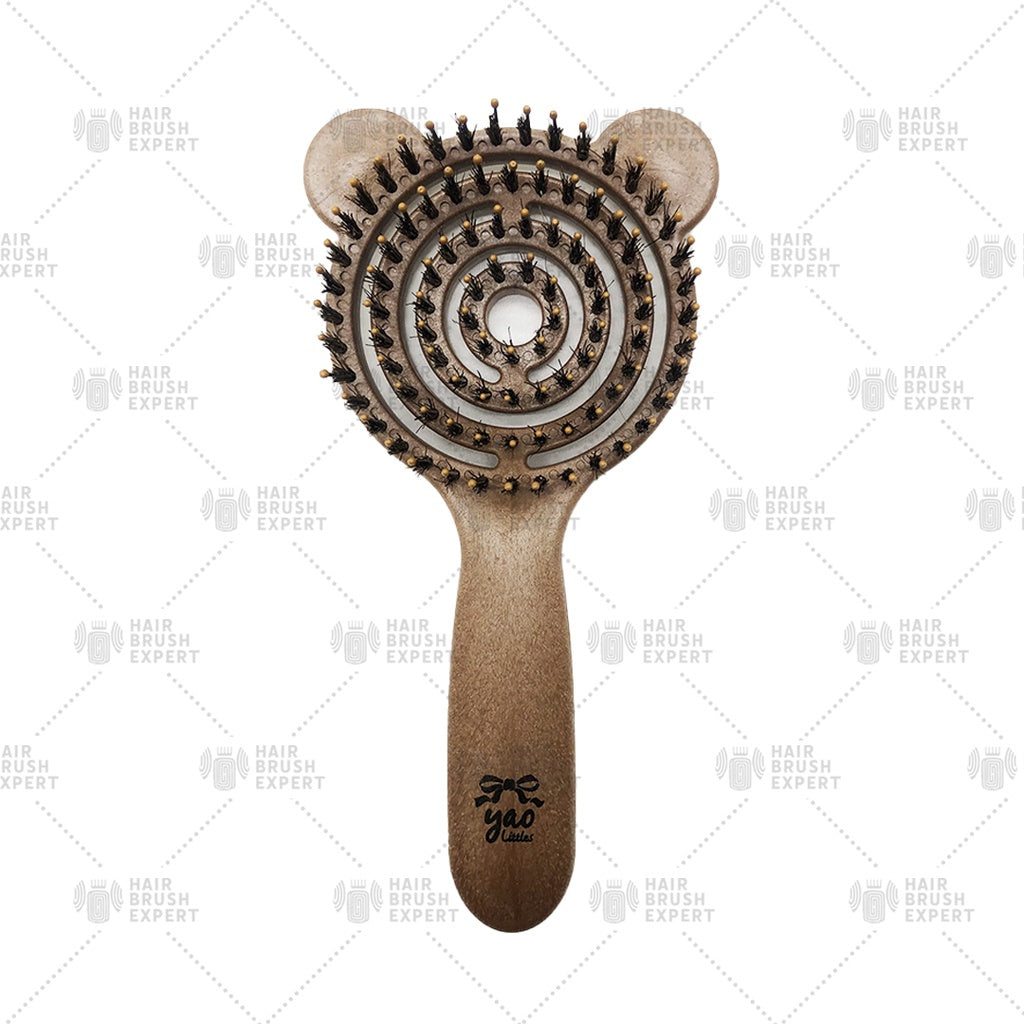 Yao Little Teddy Boar Bristle Kids Hair Brush (For Ages 6-12)