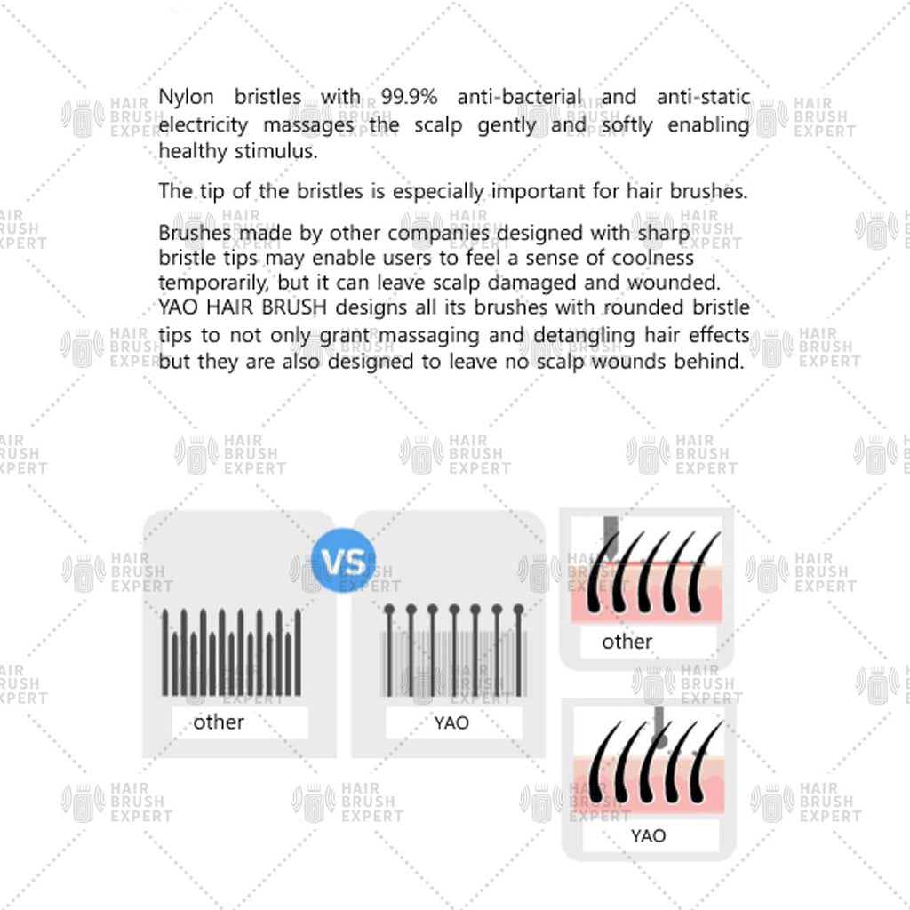 Yao Flip Boar Bristle Brush (3 in 1 Shiny & Vibrant Hair and Volumizing)