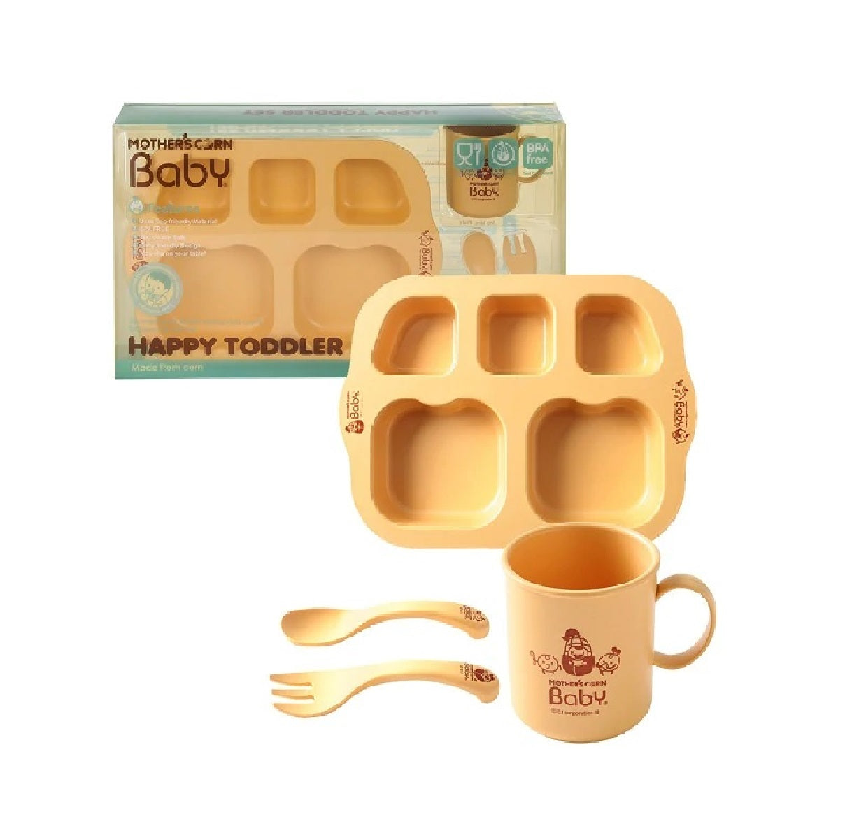 HKO Kiddie Bundles (Mother's Corn Rice 2 See U Chopsticks Trainer + Mother's Corn Happy Toddler Set)