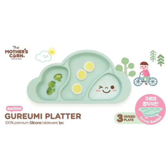 Mother's Corn Gureumi Three Division Suction Platter - Mint Color