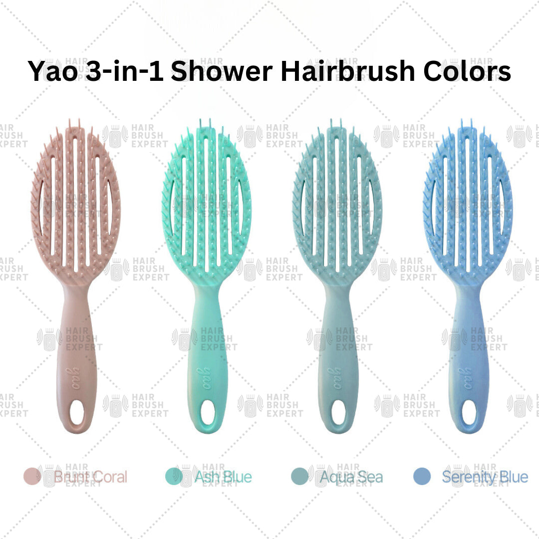 Yao 3-in-1 Shower Brush Ash Blue Color (For All Hair Lengths)