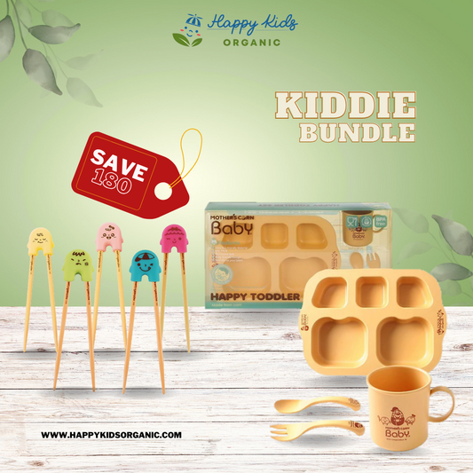 HKO Kiddie Bundles (Mother's Corn Rice 2 See U Chopsticks Trainer + Mother's Corn Happy Toddler Set)