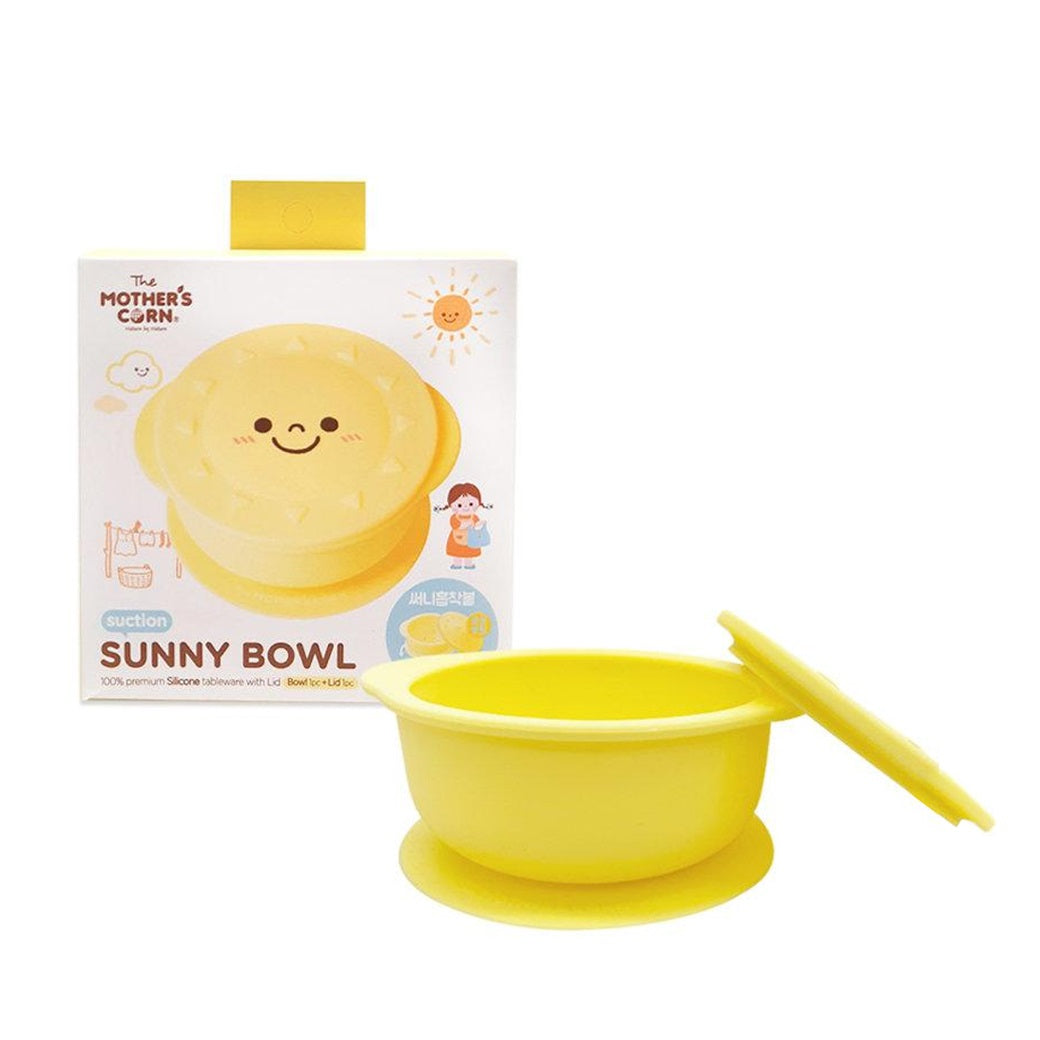 Mother's Corn Sunny Silicone Suction Bowl with Lid